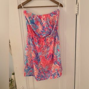 BRAND NEW lily pulitzer strapless mini dress size L